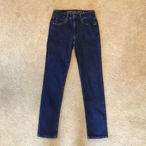 American Eagle Jeans Hi-Rise Skinny Super Stretch Size 2 Regular Dark Wash